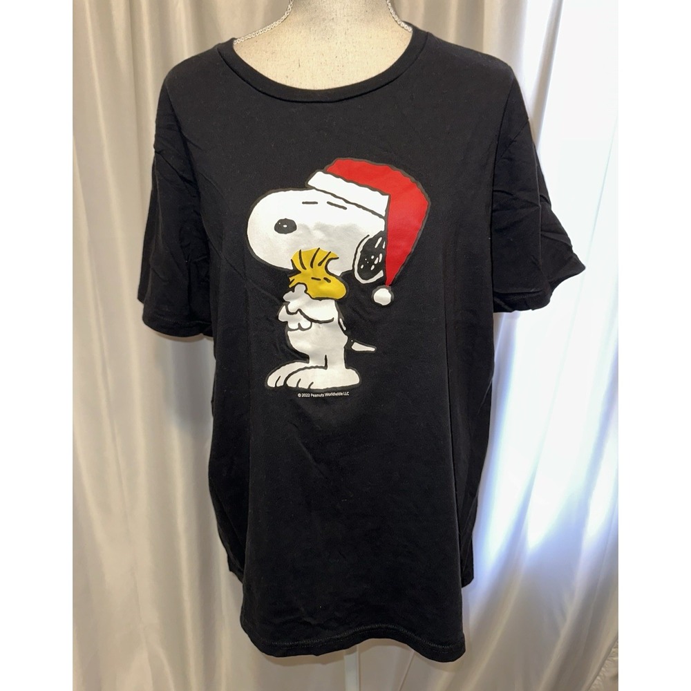 Brief Insanity T-shirt Size Xl‎ Black Snoopy Short Sleeve Pullover Christmas